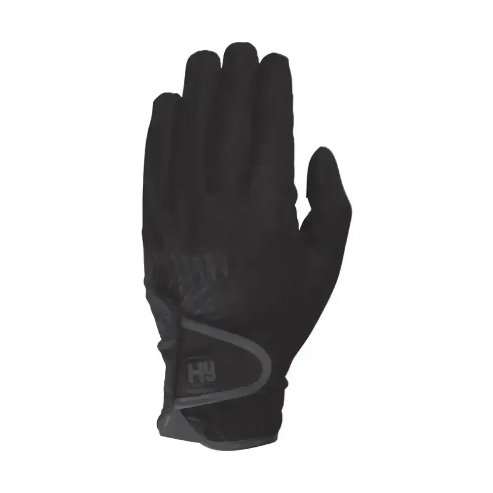 HY Equestrian Cottenham Elite Riding Gloves Black and White Black X Small Riding Gloves