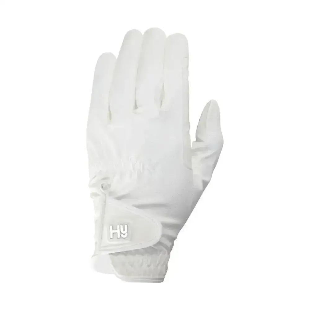 White helly hansen equestrian cottenham elite riding gloves with sleek textured surface and subtle wrist logo