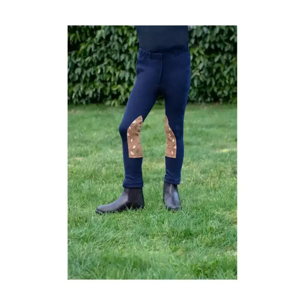 Hy Equestrian Cowboy Tots Jodhpurs Navy/Beige Large Jodhpurs
