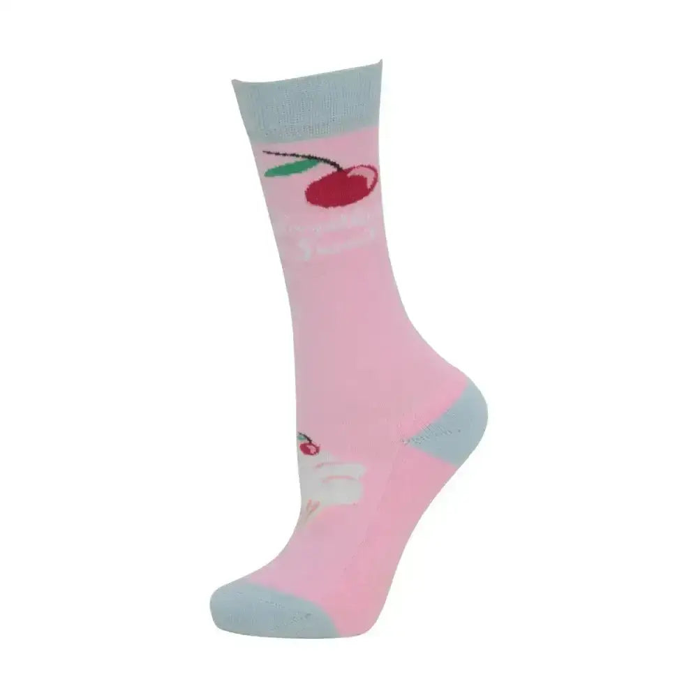 HY Equestrian Cupcake Socks (Pack of 3) Blue Tint/Pink Icing Child 10 3 Riding Socks