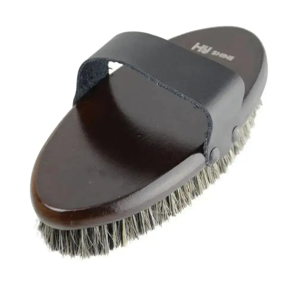 HY Equestrian Deluxe Body Brush with Horse Hair Mixed with Pig Bristles Body Brushes