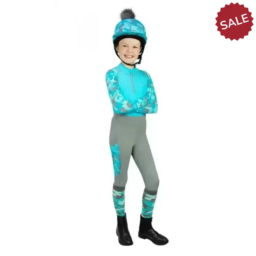 Hy Equestrian DynaForce Hat Cover Pacific / Grey Hat Silks