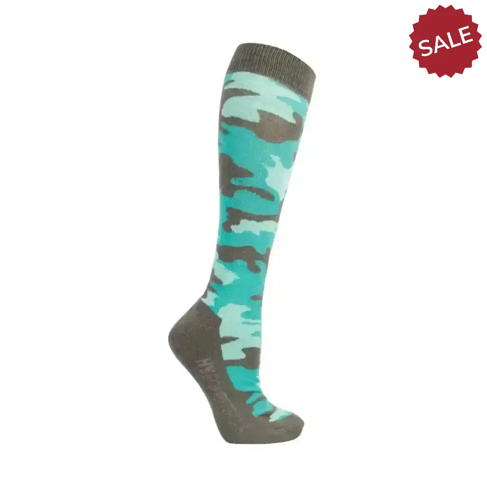 Hy Equestrian DynaForce Socks Pack of 4 Pacific/Grey mizs 12-4 Riding Socks