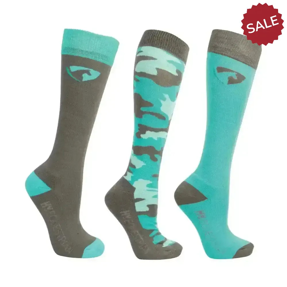Hy Equestrian DynaForce Socks Pack of 4 Pacific/Grey mizs 12-4 Riding Socks
