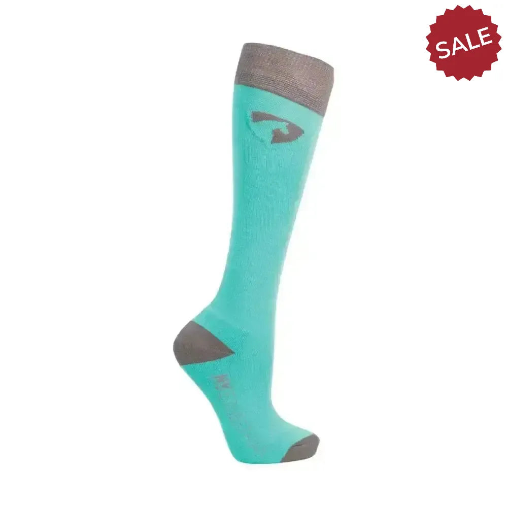 Hy Equestrian DynaForce Socks Pack of 6 Pacific/Grey 4-8 Riding Socks
