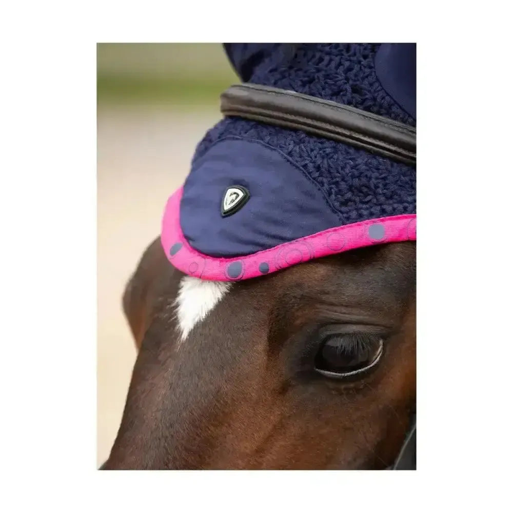 Hy Equestrian DynaMizs Ecliptic Fly Veil Cobalt/Ocean Pony/Cob Horse Ear Bonnets