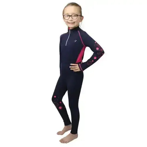 Hy Equestrian DynaMizs Ecliptic Riding Tights Navy / Magenta Navy/magenta 7-8 Years Riding Tights