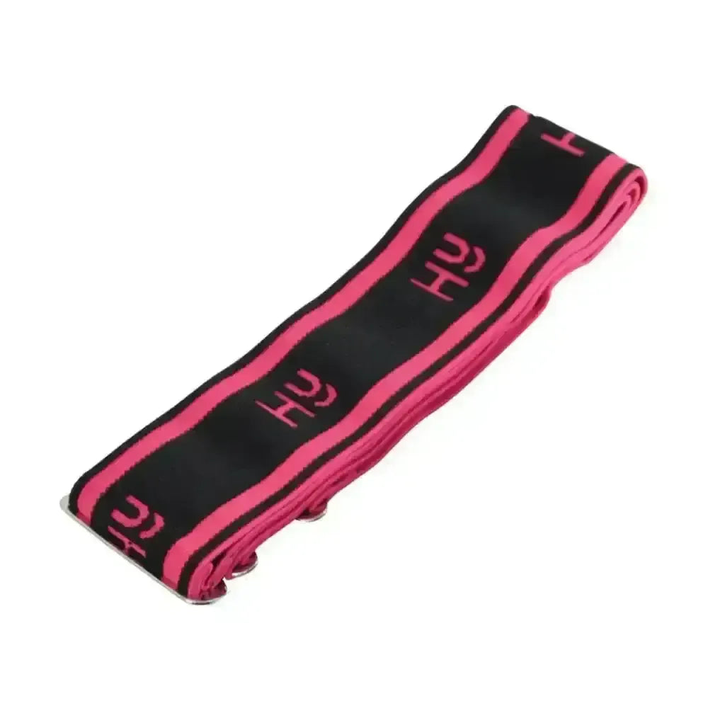 HY Equestrian Elasticated Surcingle Pink / Black Girths