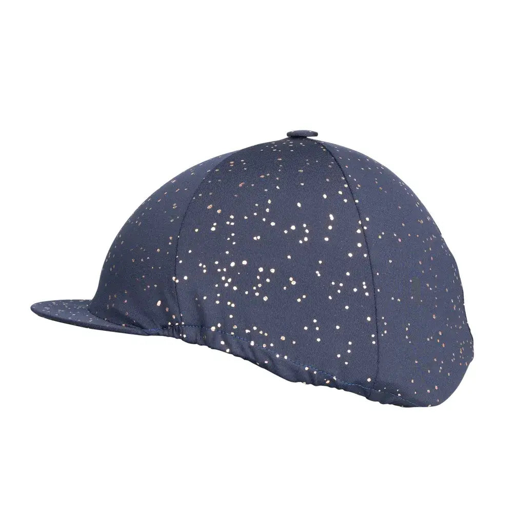 Dark blue equestrian elevate allure hat silk with subtle white speckled pattern perfect for riding style