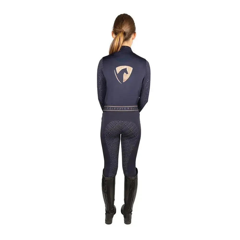 Hy Equestrian Elevate Allure Mizs Base Layer Navy/Rose Gold 7-8 Years Base Layers