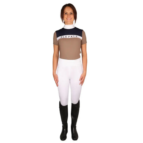 Hy Equestrian Elevate Allure Show Shirt Navy/Fossil/White X Small Show Shirts