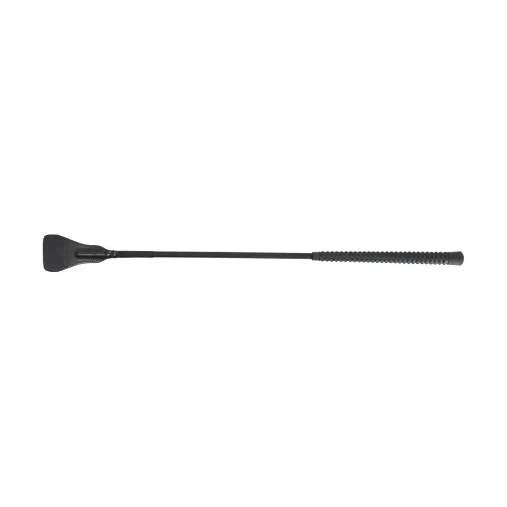 Black leather hy equestrian extreme grip jumping whip with bubble grip design textured handle for riding