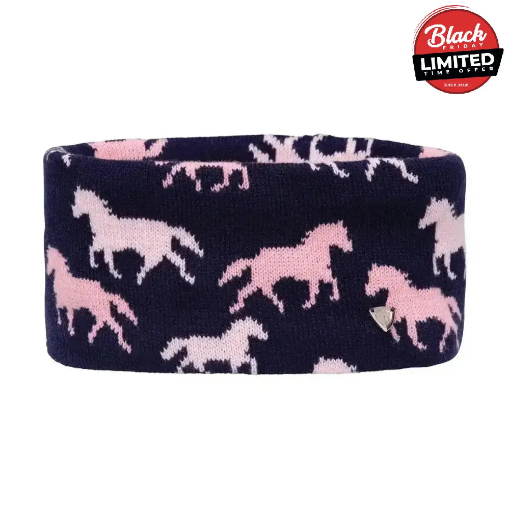 Hy Equestrian Flaine Children's Headband Grey/Pink Headbands