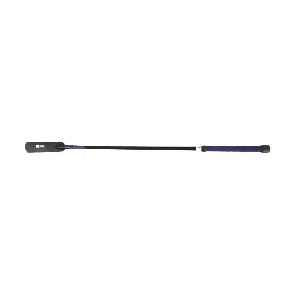 Black and purple hy equestrian general purpose whip with textured grip ideal for riding crops use