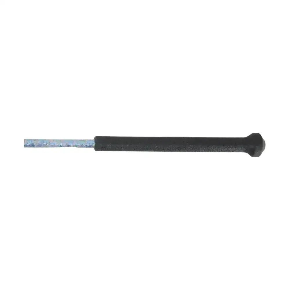 Black-handled screwdriver with metallic textured shaft shown with hy equestrian glitter crown riding whip accessory
