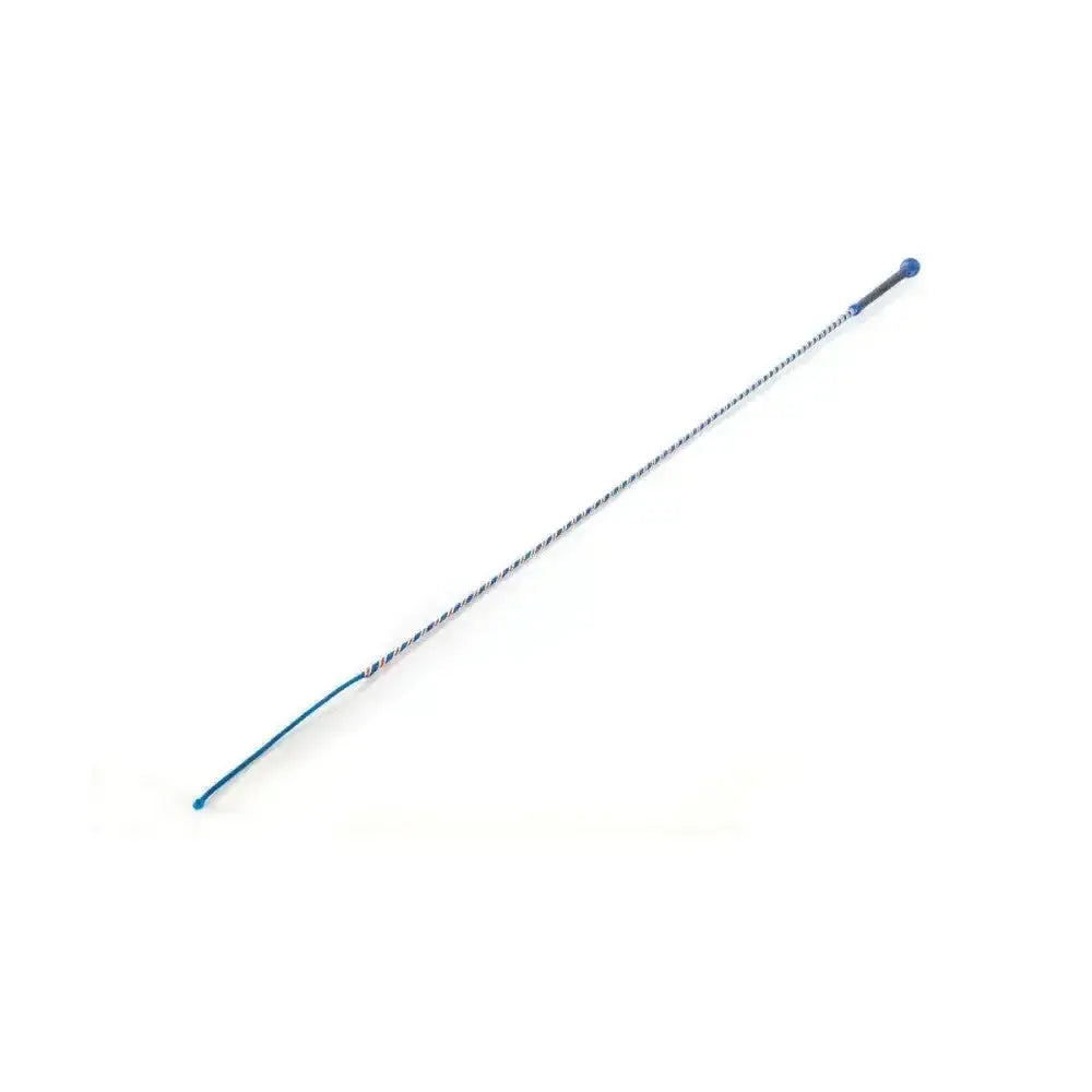 Silver twisted wire hy equestrian great britain style dressage whip with blue plastic tips for britain style dressage