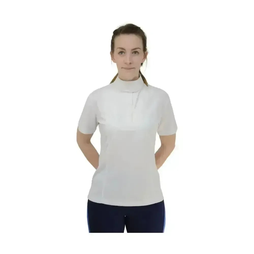 HY Equestrian Ladies Downham Short Sleeved Stock Shirt White Large Show Shirts