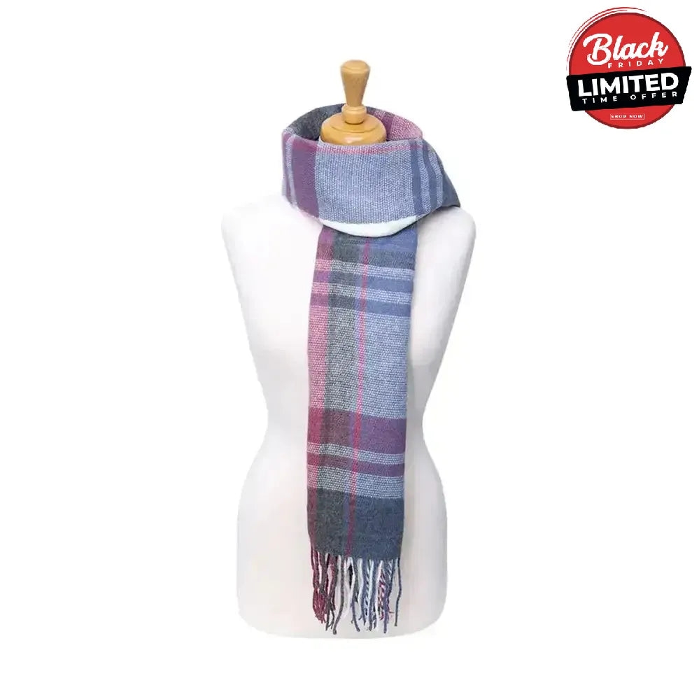 Hy Equestrian Ladies Supersoft Tartan Scarf Black/White/Grey Headwear & Neckwear