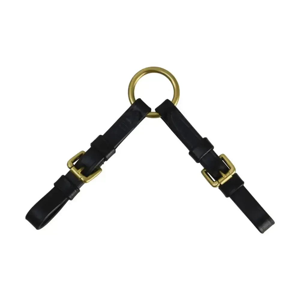 Hy Equestrian Leather Coupling Black One Size Bit Coupler