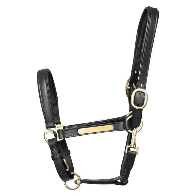 Hy Equestrian Leather Head Collar Black Pony Leather Headcollars