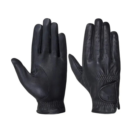HY Equestrian Leather Riding Gloves Black X Small Riding Gloves