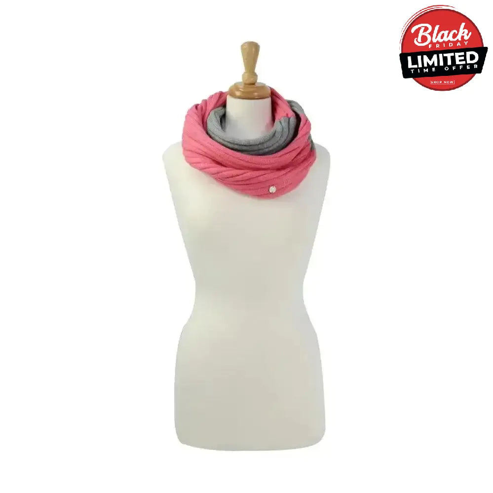 Hy Equestrian Luxembourg Luxury Snood Coral/Charcoal Headwear & Neckwear