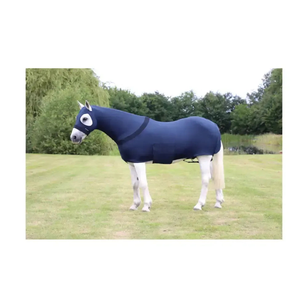 Hy Equestrian Lycra Flex Rug with Belly Flap Navy Cob Body Wrap