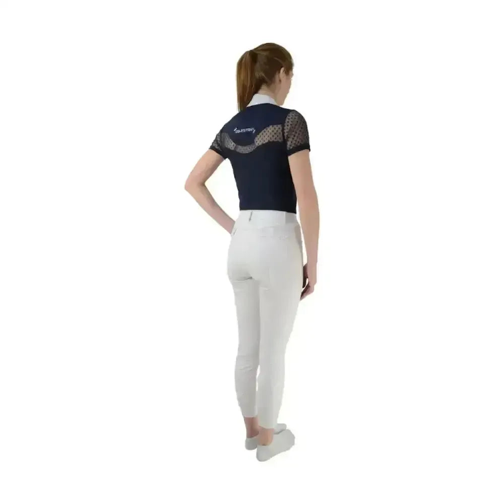 Hy Equestrian Lydia Lace Show Shirt Navy Large Show Shirts