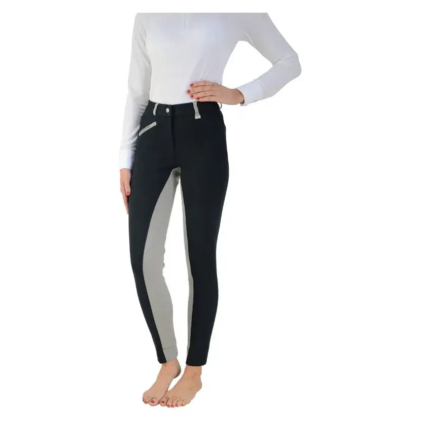 Hy Equestrian Manby Ladies Jodhpurs Black/Grey 24" Jodhpurs