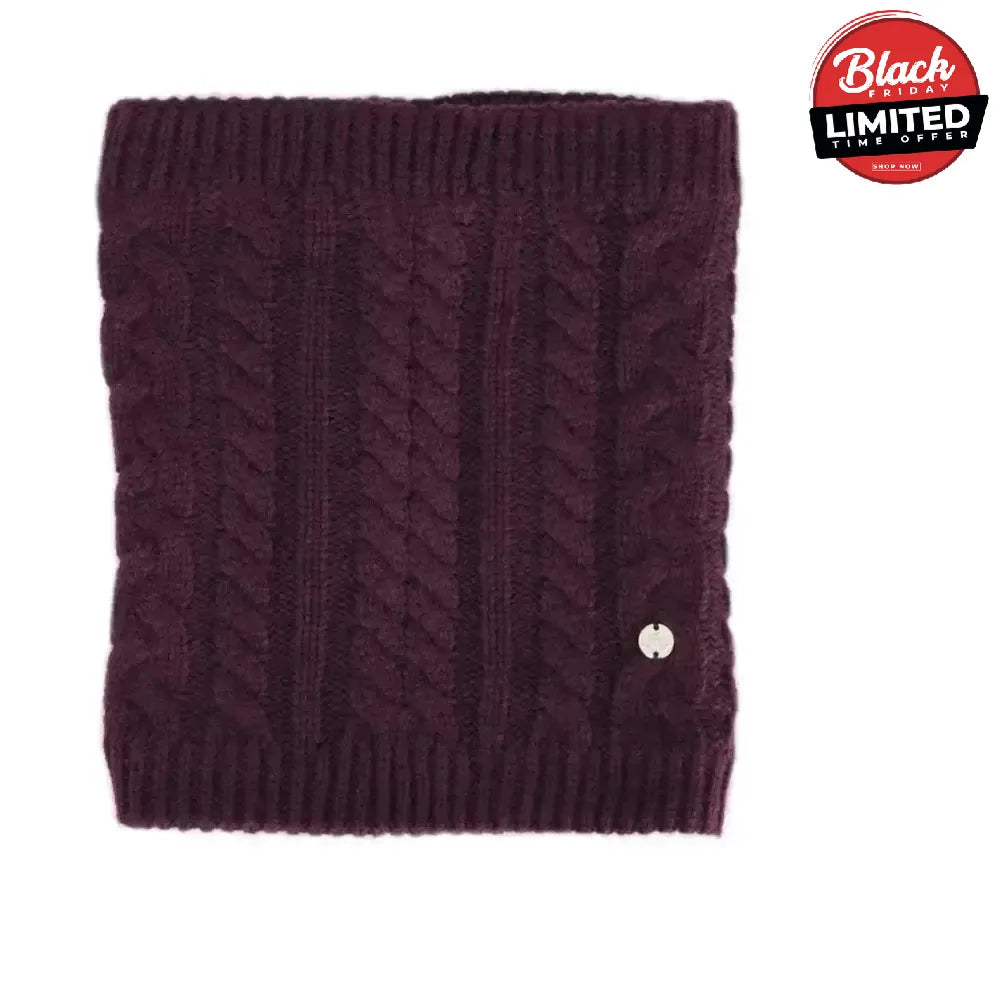 Hy Equestrian Meribel Cable Knit Snood Burgundy Headwear & Neckwear