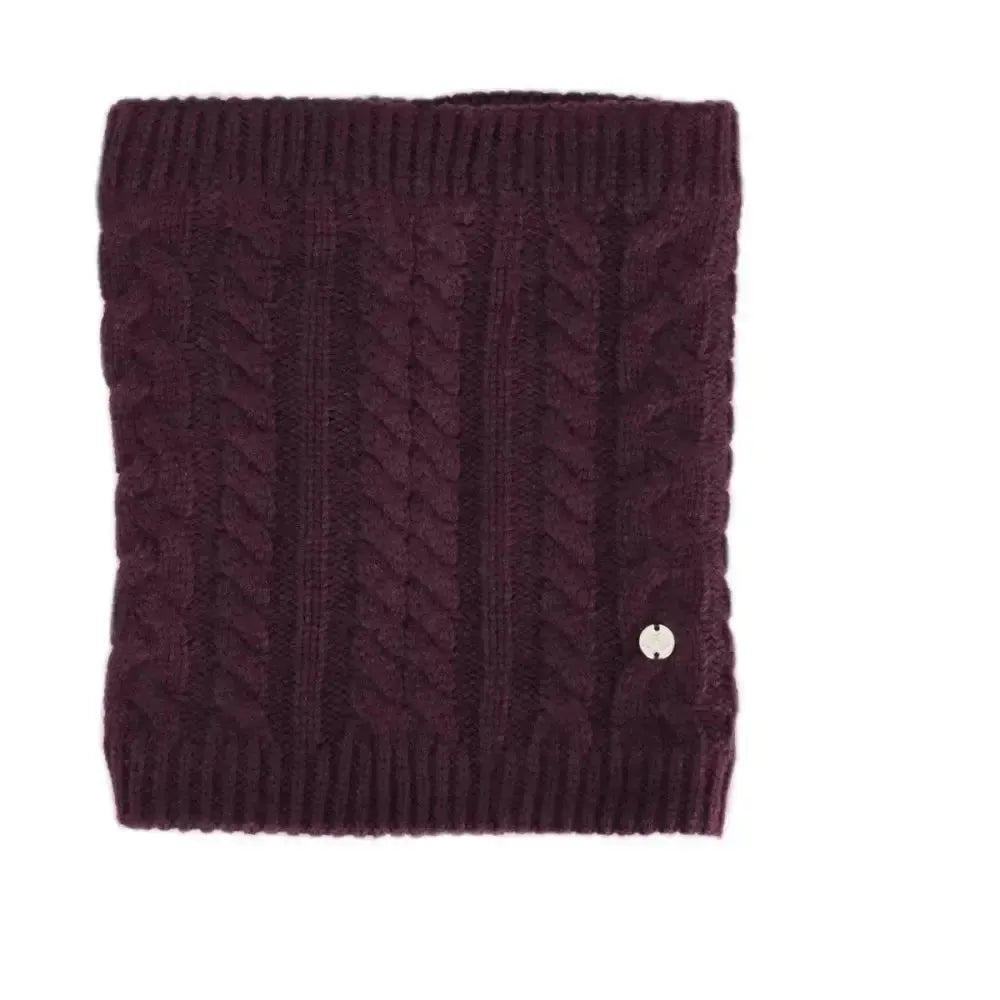 Hy Equestrian Meribel Cable Knit Snood Burgundy Headwear & Neckwear