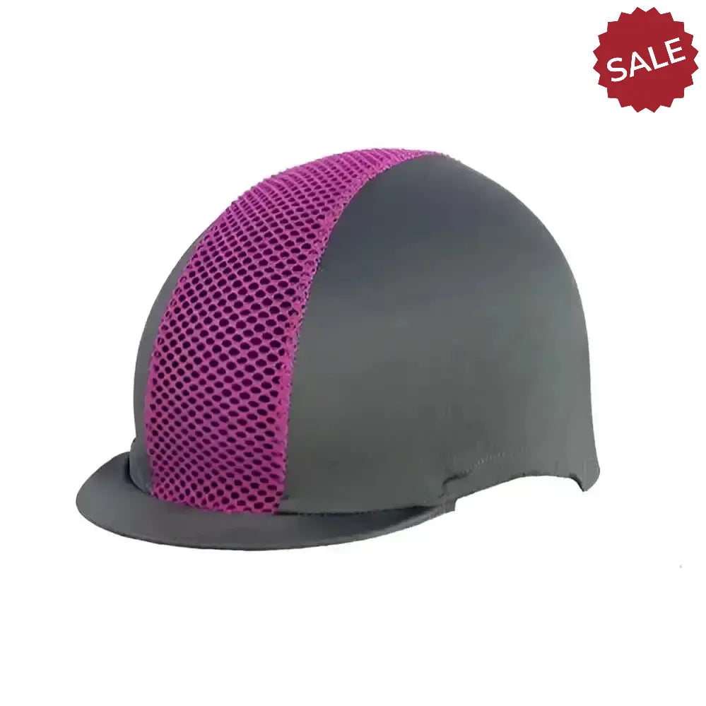 Hy Equestrian Mesh Hat Cover Grey/Pink One Size Hat Silks