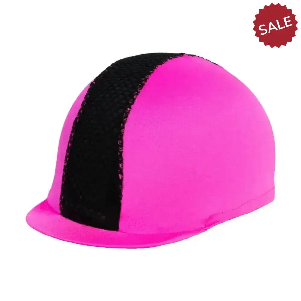 Hy Equestrian Mesh Hat Cover Pink/Black One Size Hat Silks