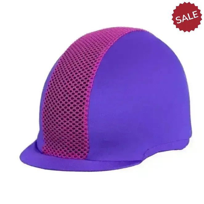 Hy Equestrian Mesh Hat Cover Purple/Pink One Size Hat Silks