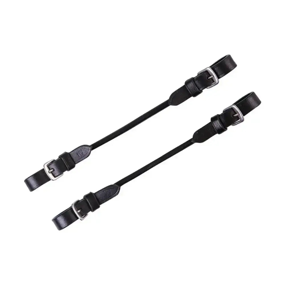 Black leather pelham roundings with silver metal buckles from hy equestrian pelham rounding set