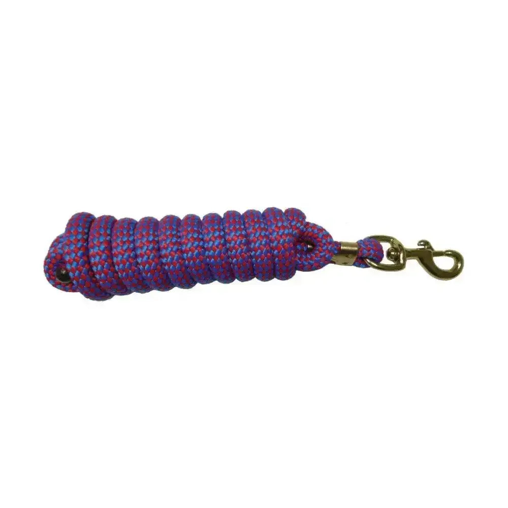 Hy Equestrian plaited lead rope in purple and red with brass quality trigger clip perfect for horse handling