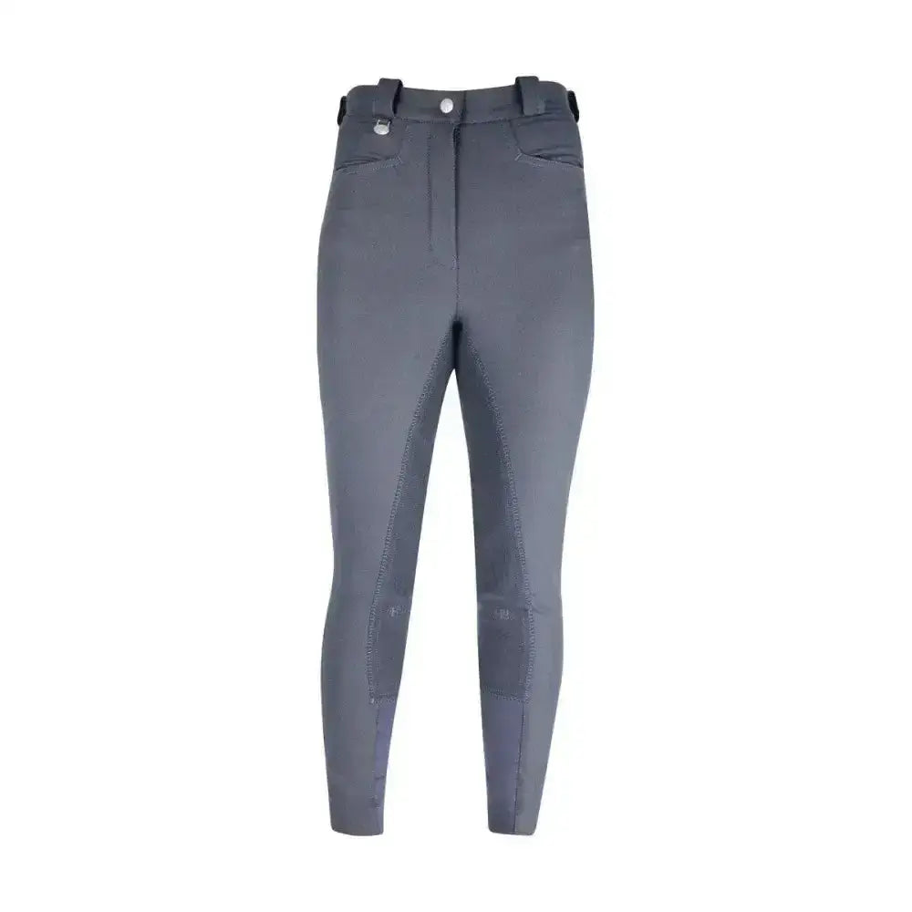 Gray hy equestrian pro ladies breeches with sleek fit and reinforced stitching perfect for competitive rider use
