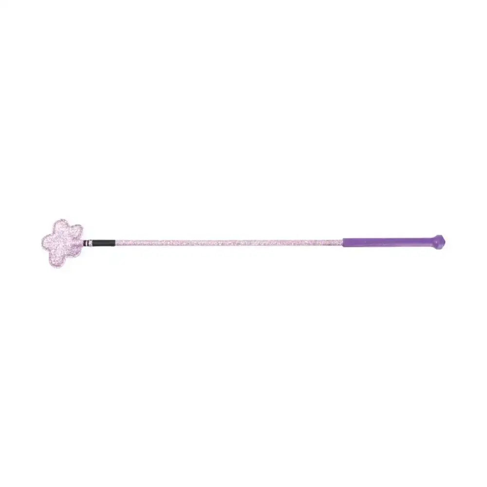 Hy equestrian riding whip glitter flower with a glittery pink and purple whip glitter flower head for riding use
