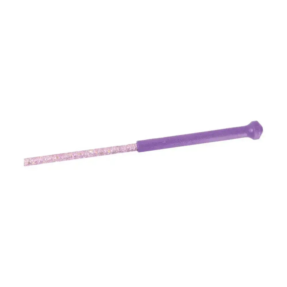 Purple-handled equestrian riding whip with glitter flower textured silver abrasive surface riding whip glitter