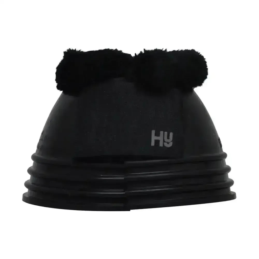 Hy Equestrian Ringed Fleece Topped Over Reach Boots Black Large Over Reach Boots