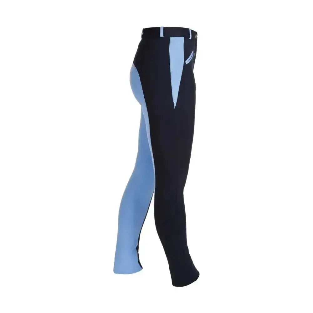 Black and light blue fashionable two tone equestrian sienna ladies jodhpurs with sleek form fitting design