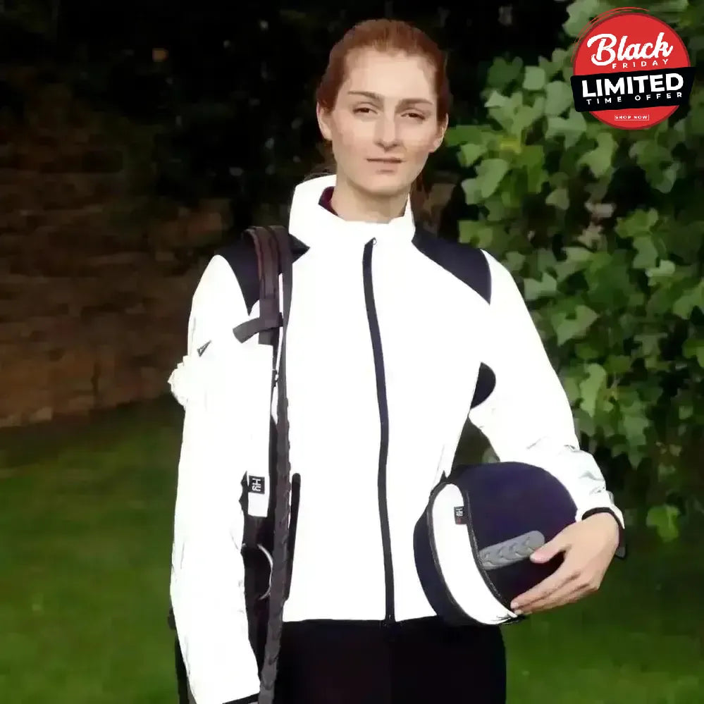 Hy Equestrian Silva Flash Reflective Jacket Reflective Silver X Small Outdoor Coats