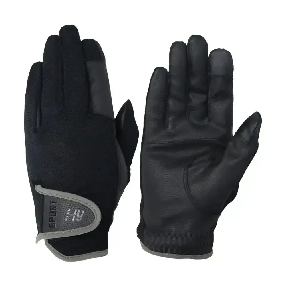 Hy Equestrian Sport Dynamic Lightweight Riding Gloves Black/Charcoalgrey X Small Riding Gloves