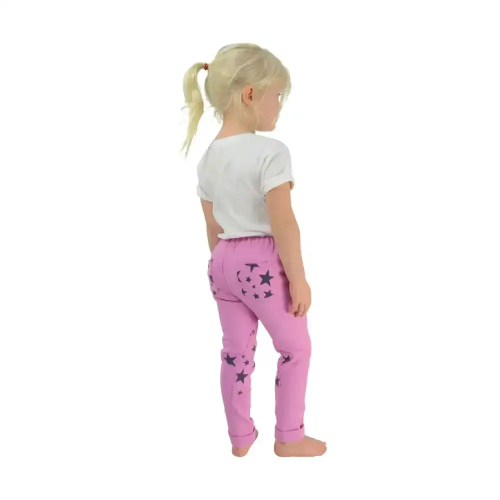 Hy Equestrian Star Tots Jodhpurs Pink/Grey & Silver Stars Small Jodhpurs