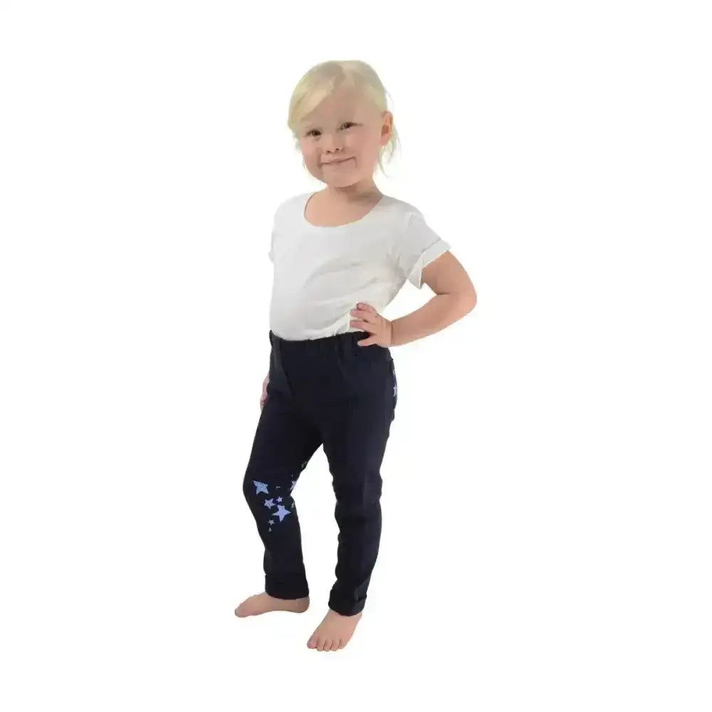 Hy Equestrian Star Tots Jodhpurs Pink/Grey & Silver Stars Small Jodhpurs