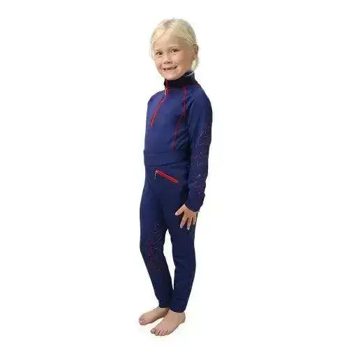 Hy Equestrian Stella Children's Base Layer Grey/Pink 3-4 Years Base Layers