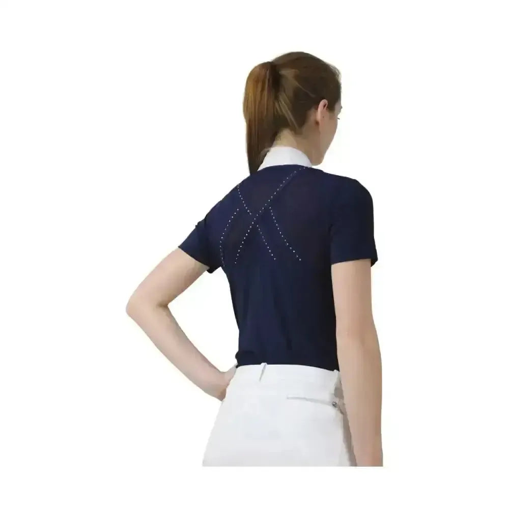 Hy Equestrian Suki Show Shirt Navy X Small Show Shirts