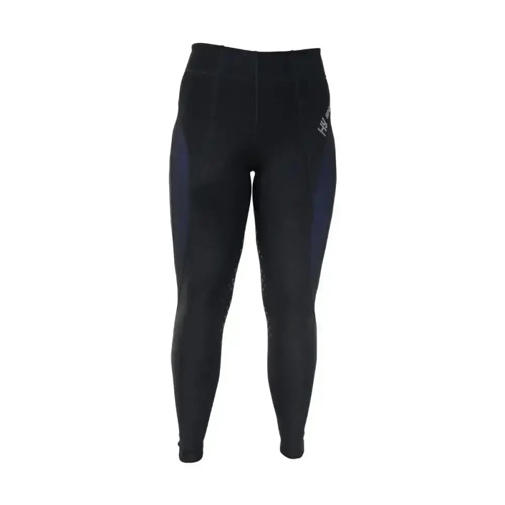 HY Equestrian Supernova Ladies Riding Skins Black/midnight Blue Small Riding Tights