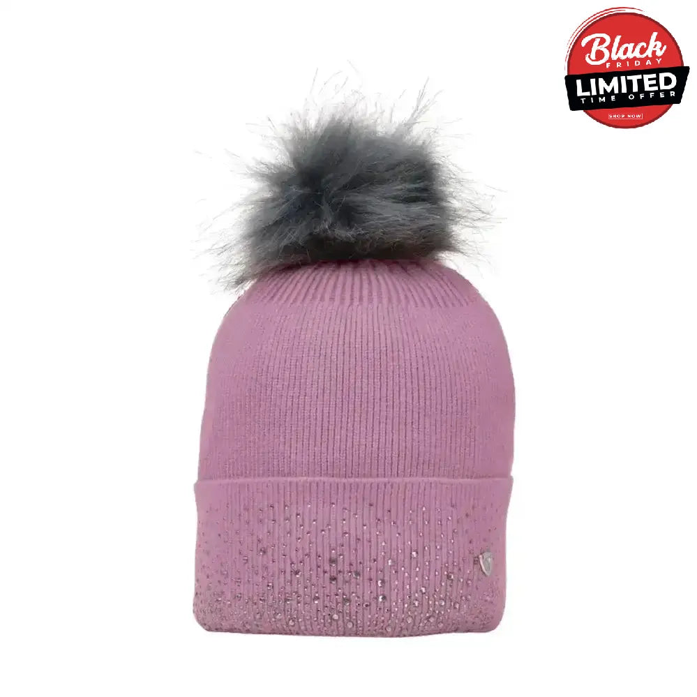 Hy Equestrian Synergy Diamante Bobble Hat Aqua Headwear & Neckwear