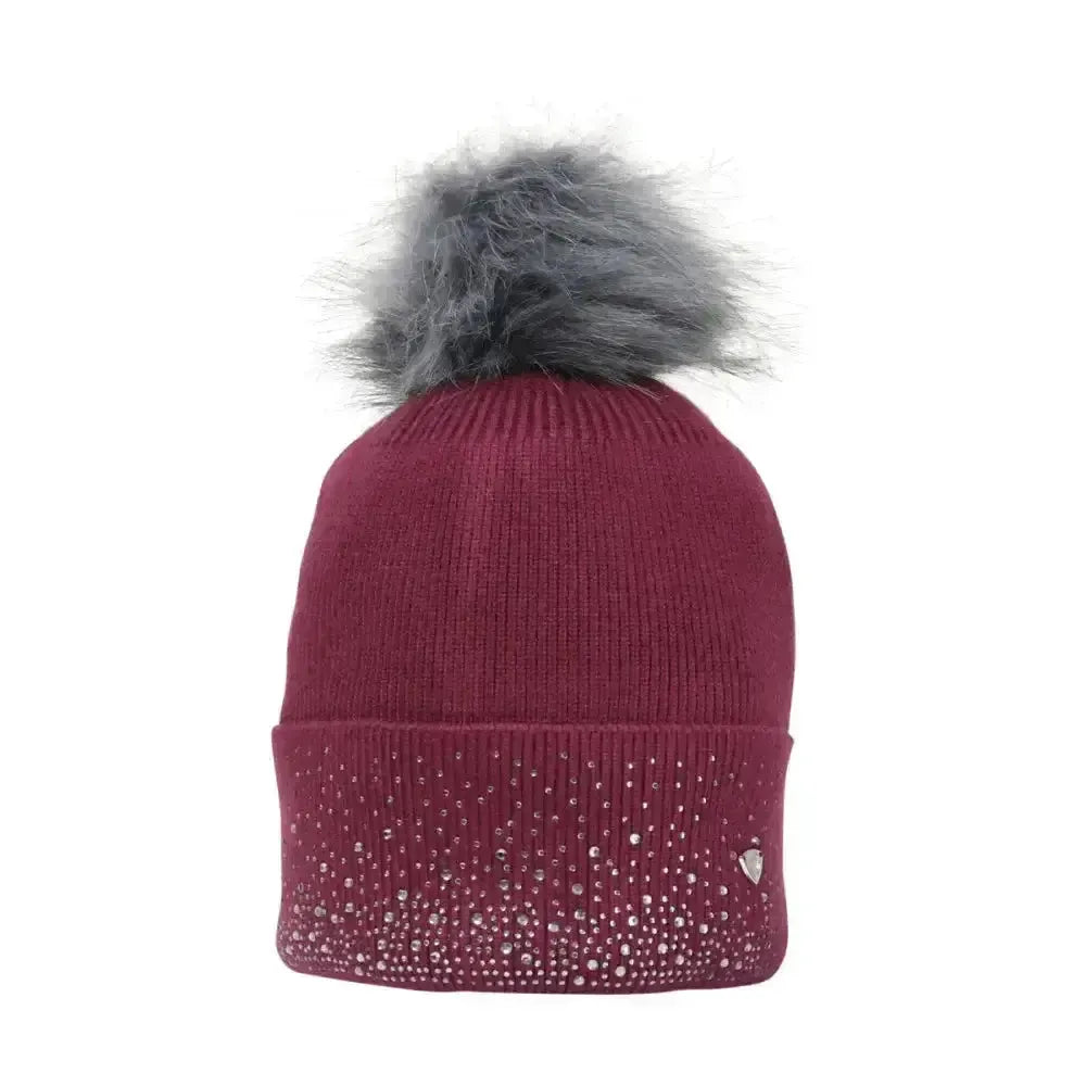 Hy Equestrian Synergy Diamante Bobble Hat Grape Headwear & Neckwear